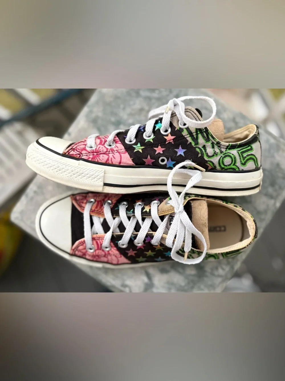 Converse Black and White Textile Low-Top Sneakers - Picture 3 of 6